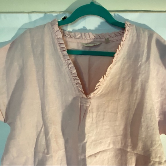 Soft Surrounding Pink Linen Peplum Top size Medium - Picture 4 of 7